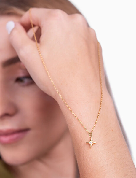 Třpytivý pozlacený náhrdelník Hvězda Staria Gold