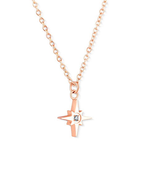Třpytivý pozlacený náhrdelník Hvězda Staria Rose Gold