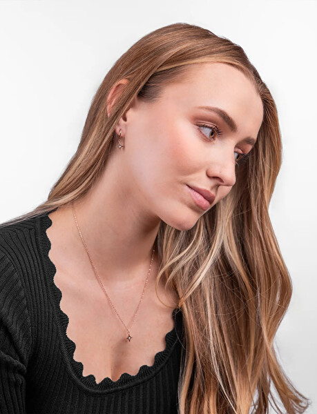 Třpytivý pozlacený náhrdelník Hvězda Staria Rose Gold
