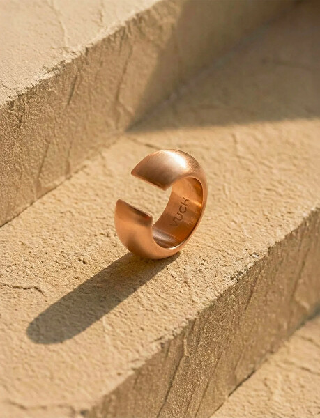 Výrazná single ocelová záušnice Mirn Rose Gold