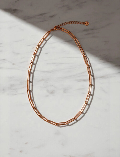 Výrazný ocelový náhrdelník Elar Rose Gold