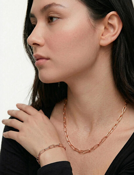 Výrazný ocelový náhrdelník Elar Rose Gold