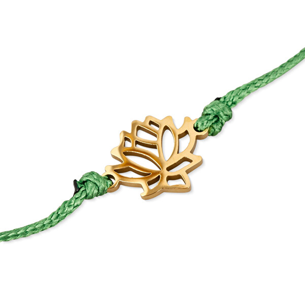 Zelený kabala náramok Lotosový kvet Gold Latyl