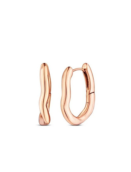 Asymetrické kruhové náušnice z oceli Lauvien Rose Gold