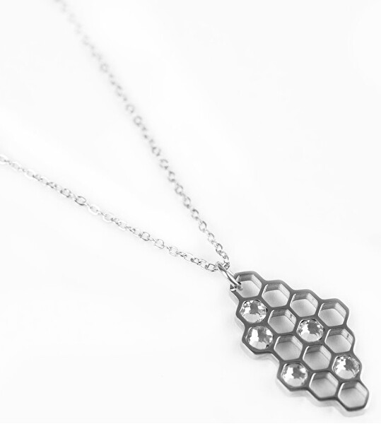 Designový ocelový náhrdelník Bee Silver