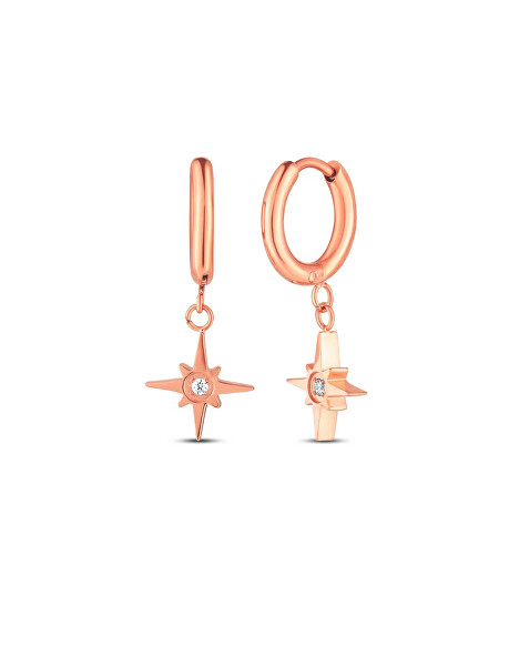 Hvězdičkové náušnice z pozlacené oceli Staria Rose Gold