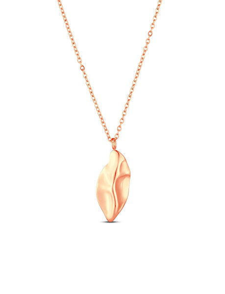 Krásný pozlacený náhrdelník List Virela Rose Gold