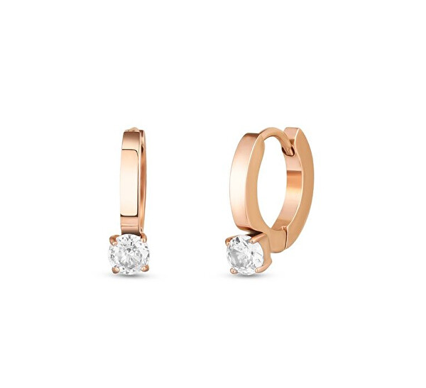 Kruhové náušnice Manilla Rose Gold