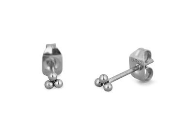 Minimalistische Ohrringe aus Stahl Irakli Silver