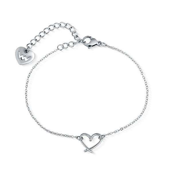 Minimalistický oceľový náramok Srdce Emery Silver