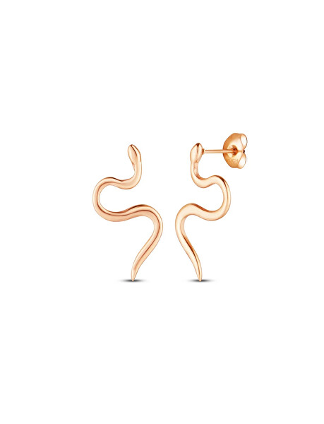 Moderné oceľové náušnice Had Vireya Rose Gold