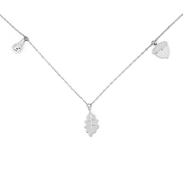 Moderní ocelový náhrdelník s přívěsky Silver Big Oak