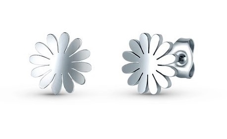 Gyengéd acél fülbevaló Virágok Riterra Silver