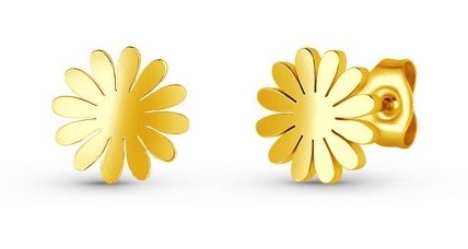 Gyengéd aranyozott fülbevaló Virágok Riterra Gold