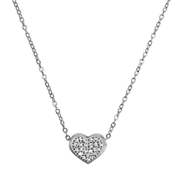 Něžný ocelový náhrdelník s krystaly Silver Rurik
