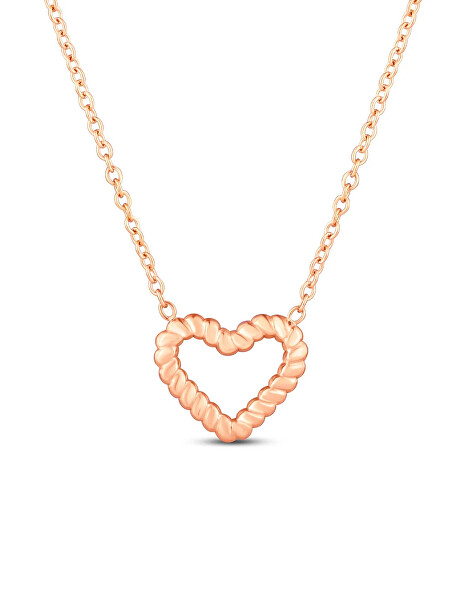 Něžný pozlacený náhrdelník se srdcem Arisca Rose Gold