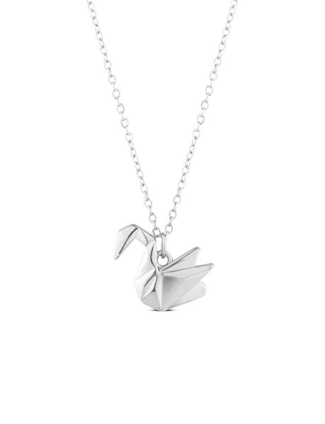 Ocelový náhrdelník Origami labuť Steya Silver
