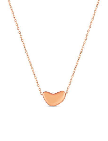 Ocelový náhrdelník s asymetrickým srdcem Amoria Rose Gold