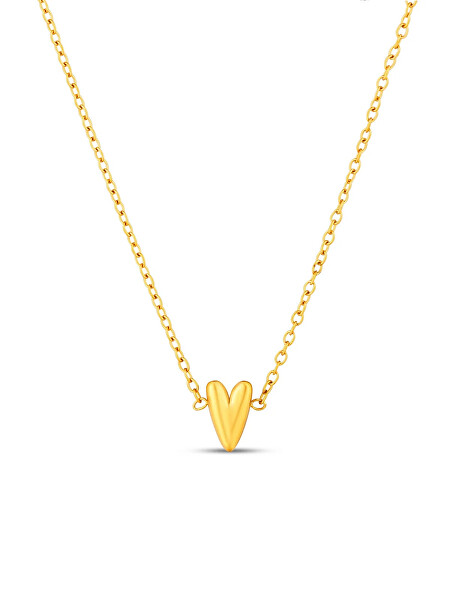 Ocelový náhrdelník s designovým srdcem Amora Gold
