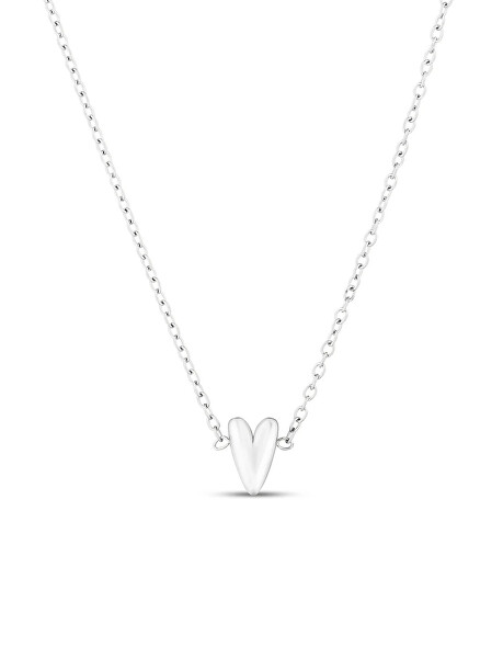 Ocelový náhrdelník s designovým srdcem Amora Silver