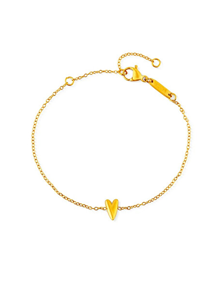 Ocelový náramek s designovým srdcem Amora Gold