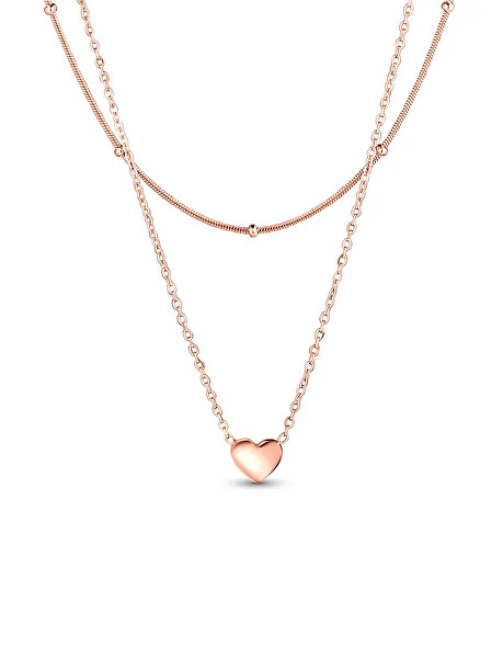 Originální dvojitý náhrdelník Detis Rose Gold