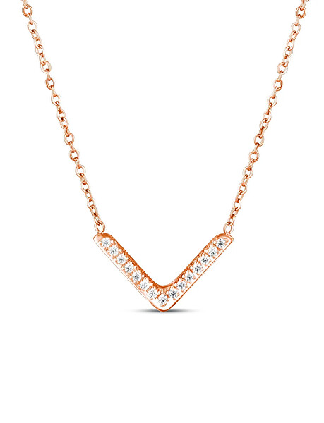 Oslnivý pozlacený náhrdelník Amelora Rose Gold