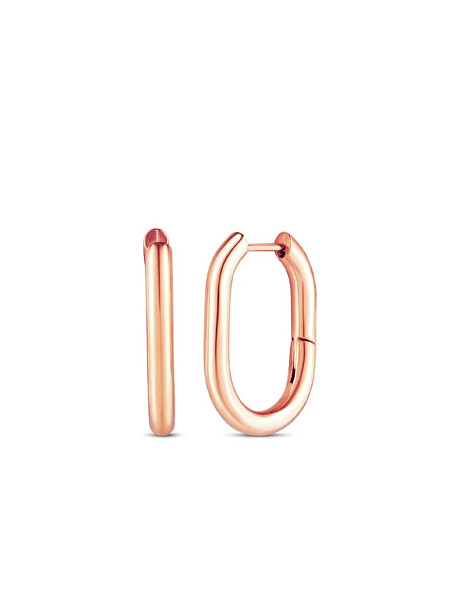 Pozlátené oválne náušnice Alira Rose Gold