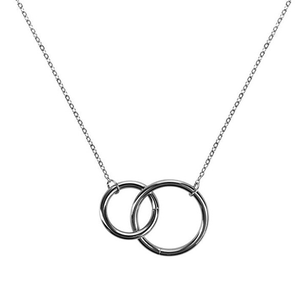 Půvabný ocelový náhrdelník s kroužky Silver Bludes