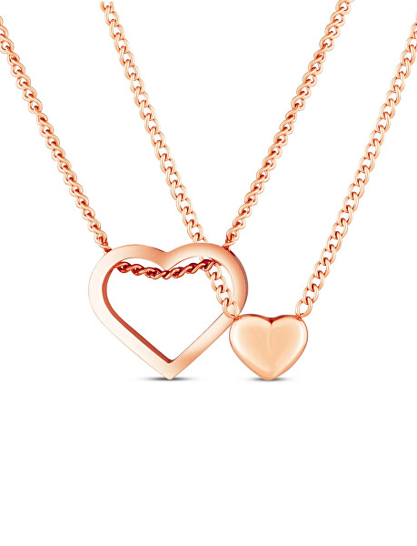Set náhrdelníků Srdce Claribel Rose Gold (2 náhrdelníky)