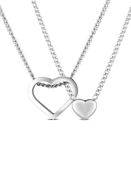 Set náhrdelníků Srdce Claribel Silver (2 náhrdelníky)