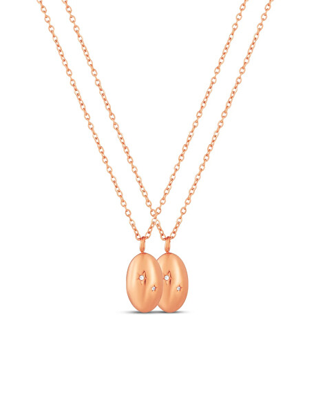 Set párových náhrdelníků Auremi Rose Gold (2 náhrdelníky)