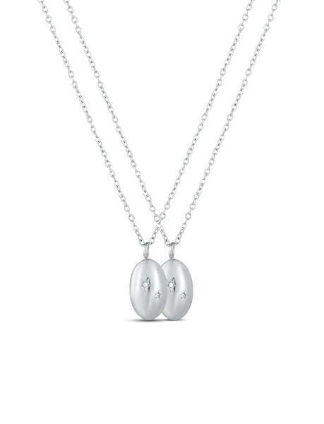 Set párových náhrdelníků Auremi Silver (2 náhrdelníky)