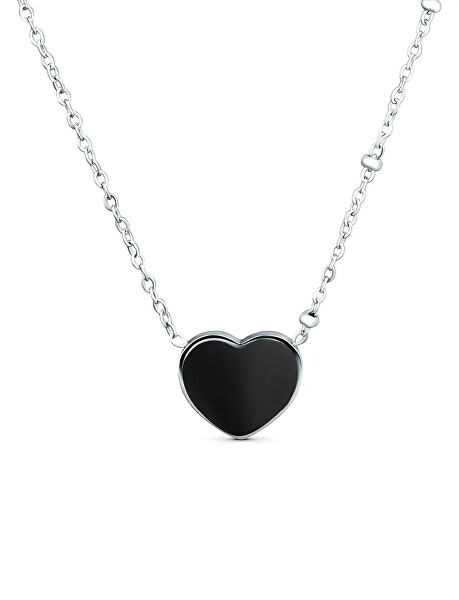 Srdečný oceľový náhrdelník Sophie Heart Black