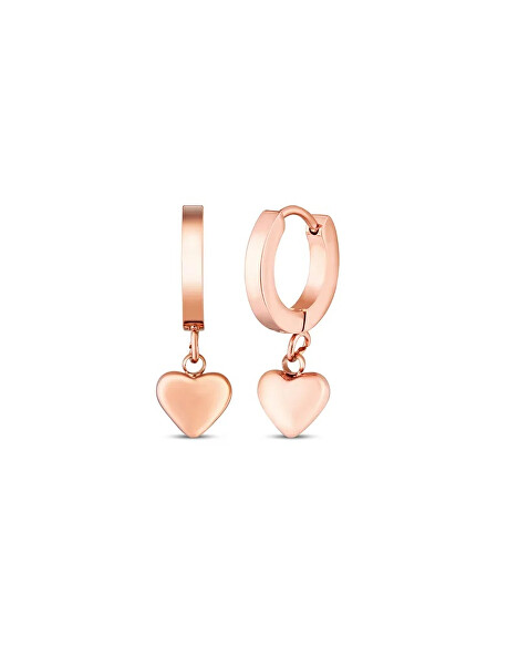 Srdíčkové náušnice z pozlacené oceli Nyvella Rose Gold