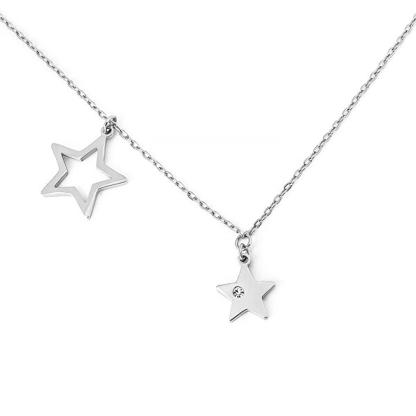 Stylový ocelový náhrdelník s hvězdičkami Silver Big Star