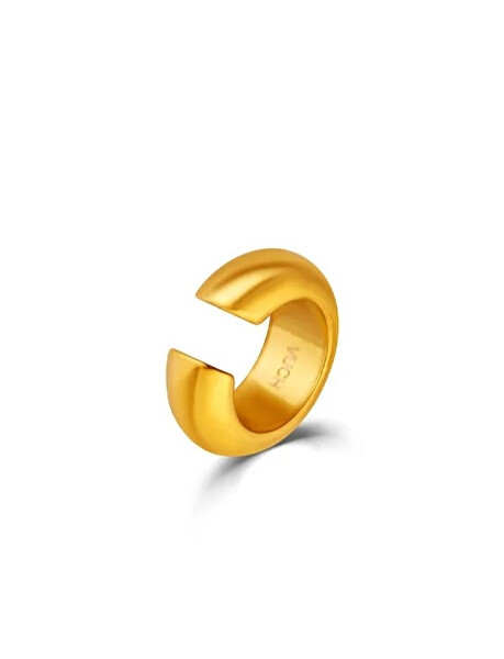 Výrazná single pozlátená záušnica Mirn Gold