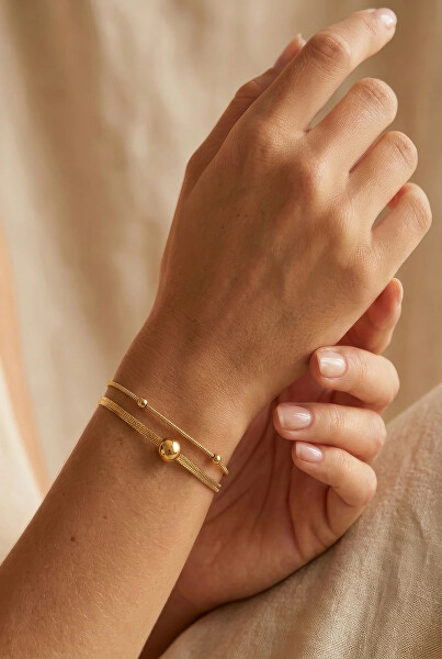 Dvojitý pozlátený náramok Norevia Gold VWB260718G