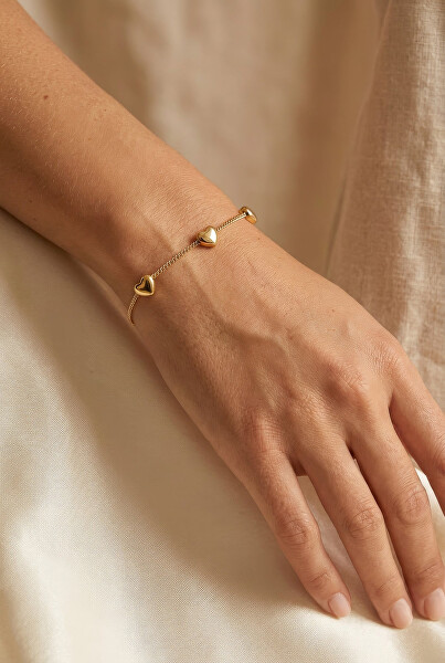 Pozlátený náramok so srdiečkami Vaelisse Gold VWB260689G