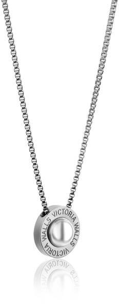 Půvabný ocelový náhrdelník s perlou VN1091S
