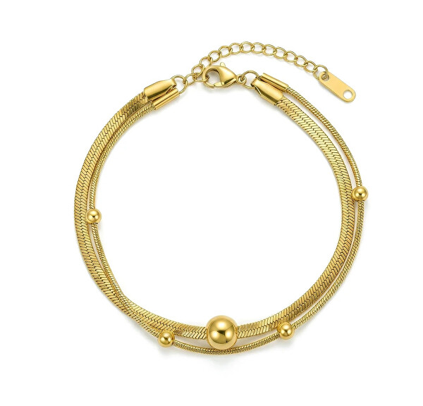 Dvojitý pozlátený náramok Norevia Gold VWB260718G