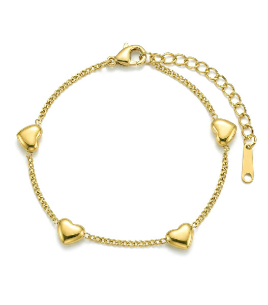 Pozlátený náramok so srdiečkami Vaelisse Gold VWB260689G