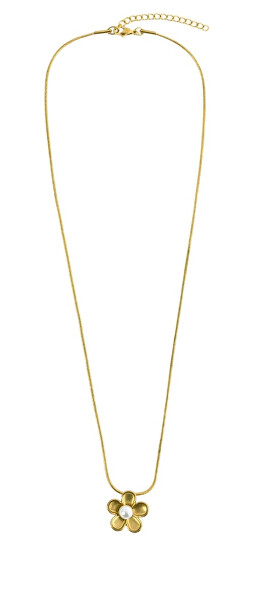 Pozlátený oceľový náhrdelník Kvetina Étoilée Gold VWN260635G