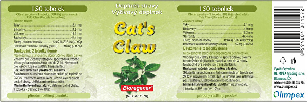 Cat´s Claw (Uncaria tomentosa, Vilcacora) 150 tob. + 50 tob. ZDARMA