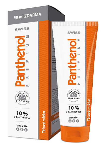 Panthenol 10% Swiss PREMIUM - telové mlieko 200 ml + 50 ml ZADARMO