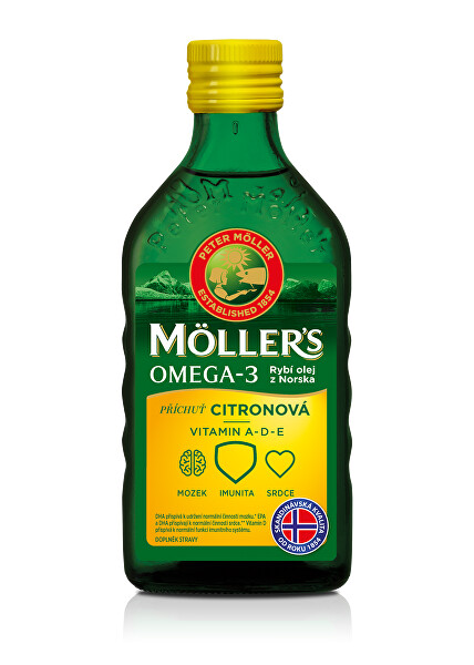 Möller´s rybí olej Omega 3 z tresčích jater s citronovou příchutí 250 ml