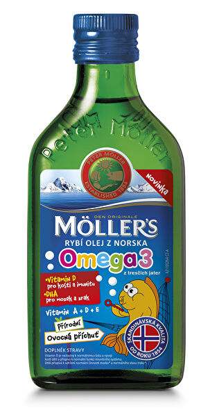 Möller`s rybí olej z tresčej pečene z Nórska s prírodnou ovocnou príchuťou 250 ml