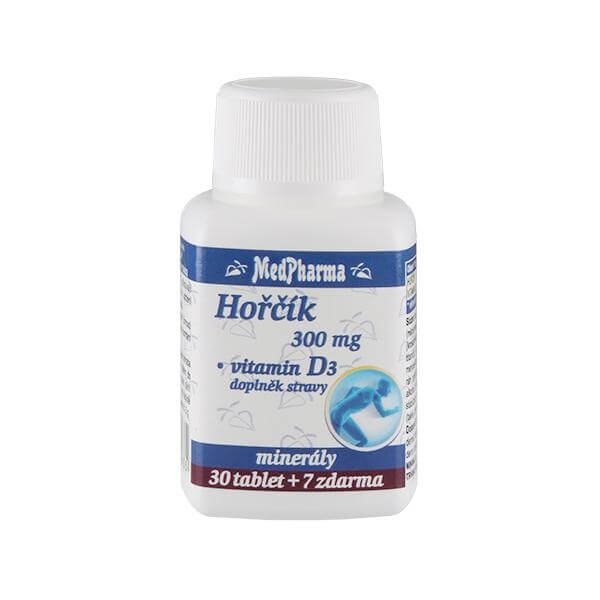Hořčík 300 mg + vitamín D3 30 tbl. + 7 tbl. ZDARMA