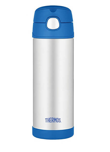 FUNtainer Dětská termoska s brčkem - modrá 470 ml