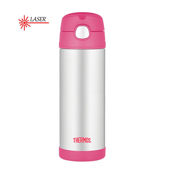FUNtainer Thermos per bambini con cannuccia - rosa 470 ml